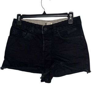 Roxy Black Jean Shorts Distressed Cut-Off Style size 27